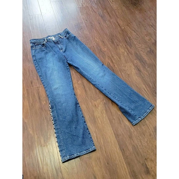 Vintage 90s Flare Jeans Crystal Rhinestone Embellished Pants by Talk of the Walk - Picture 1 of 8